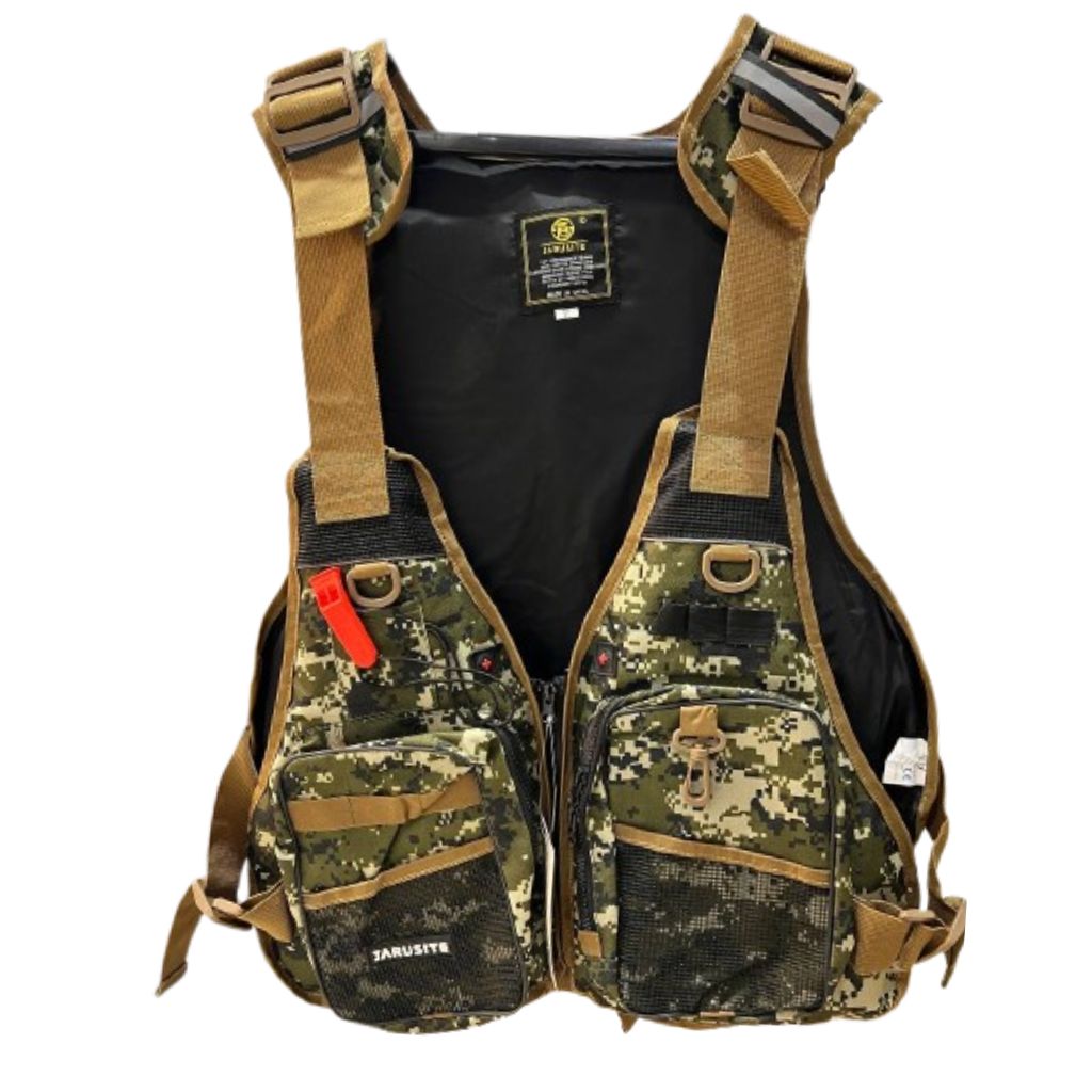 جلیقه ماهیگیری | جلیقه نجات طرح چریکی سبز